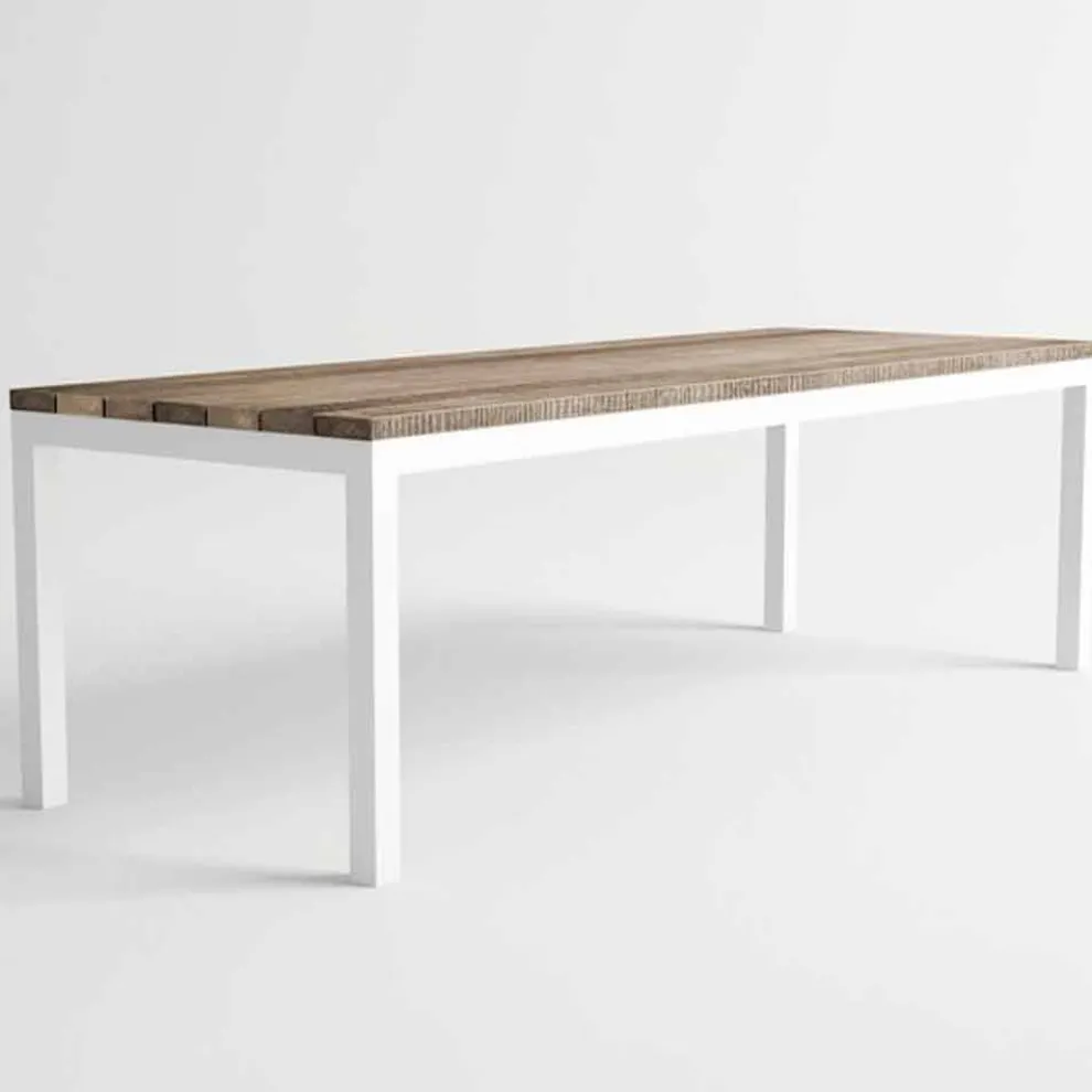 Esstisch aus Holz und Aluminium im modernen Design - Ganges