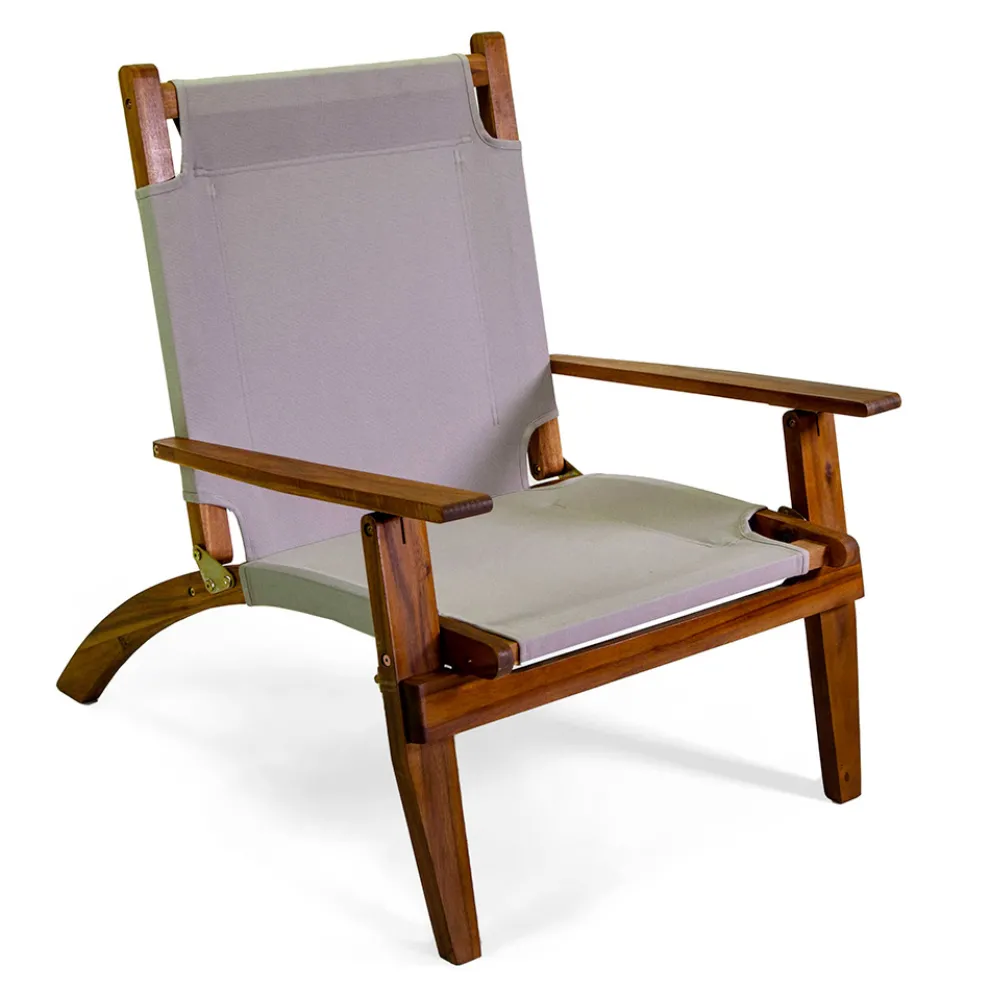 Sessel aus Akazienholz und Baumwoll-/Polyester-Mischgewebe - Bottega