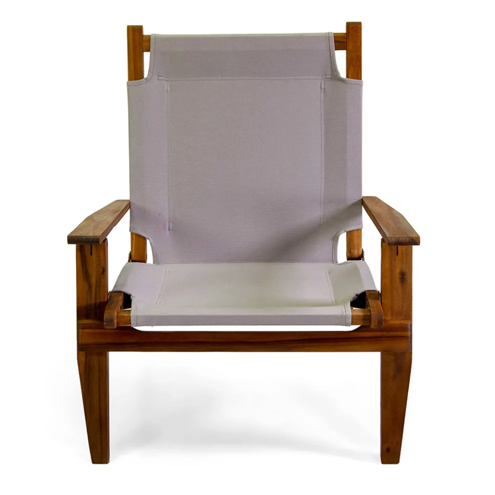 Sessel aus Akazienholz und Baumwoll-/Polyester-Mischgewebe - Bottega