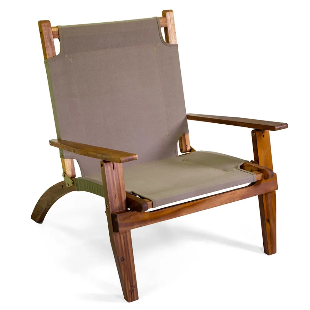 Sessel aus Akazienholz und Baumwoll-/Polyester-Mischgewebe - Bottega