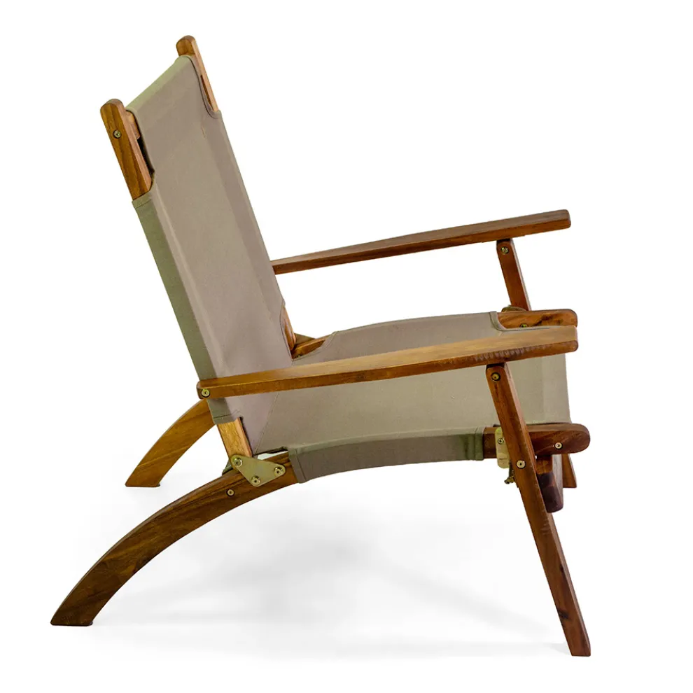 Sessel aus Akazienholz und Baumwoll-/Polyester-Mischgewebe - Bottega