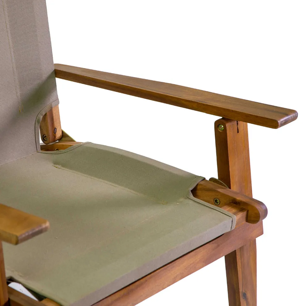 Sessel aus Akazienholz und Baumwoll-/Polyester-Mischgewebe - Bottega