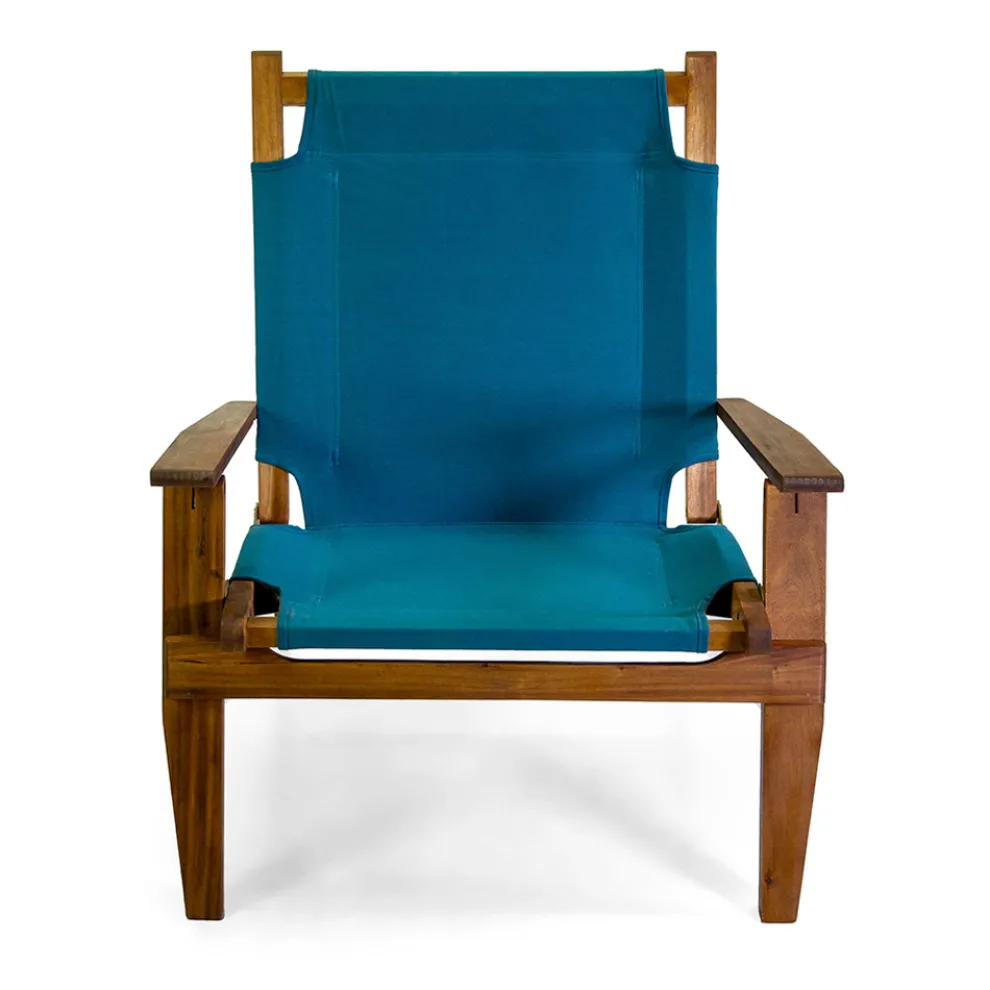 Sessel aus Akazienholz und Baumwoll-/Polyester-Mischgewebe - Bottega