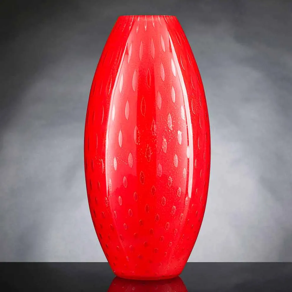 Indoor-Vase aus farbigem Murano-mundgeblasenem Glas Made in Italy - Asper