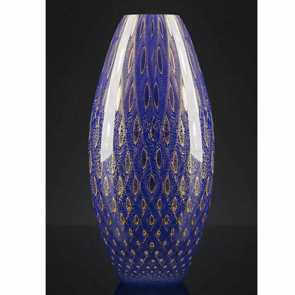 Indoor-Vase aus farbigem Murano-mundgeblasenem Glas Made in Italy - Asper