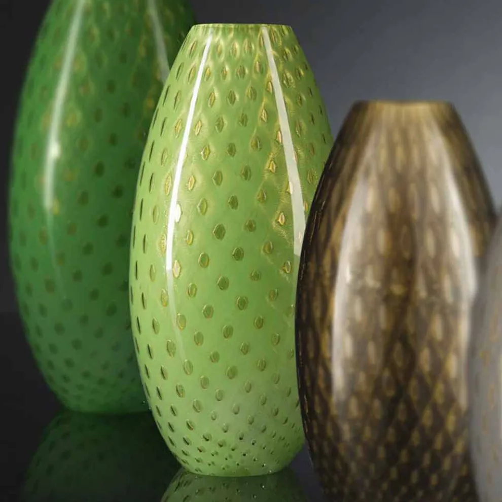 Indoor-Vase aus farbigem Murano-mundgeblasenem Glas Made in Italy - Asper