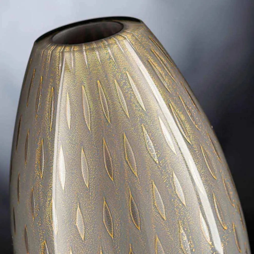 Indoor-Vase aus farbigem Murano-mundgeblasenem Glas Made in Italy - Asper