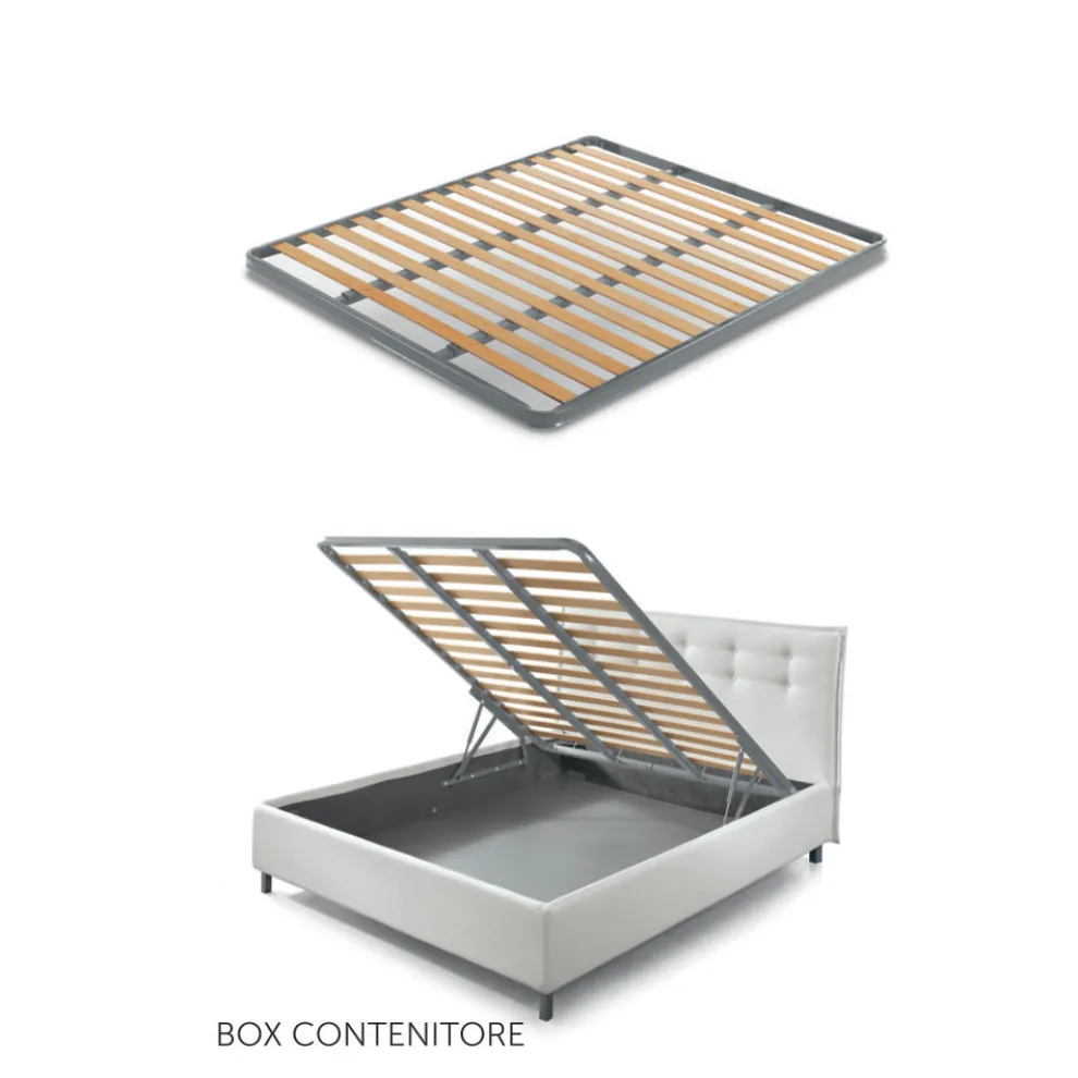 Doppelbett 160x190 mit mittig geteiltem Kopfteil Made in Italy - Celesti