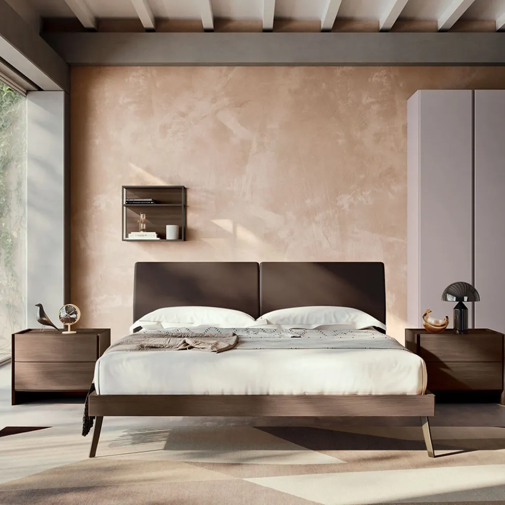4 Elemente Schlafzimmer mit Doppelbett Made in Italy Luxus - Gamma
