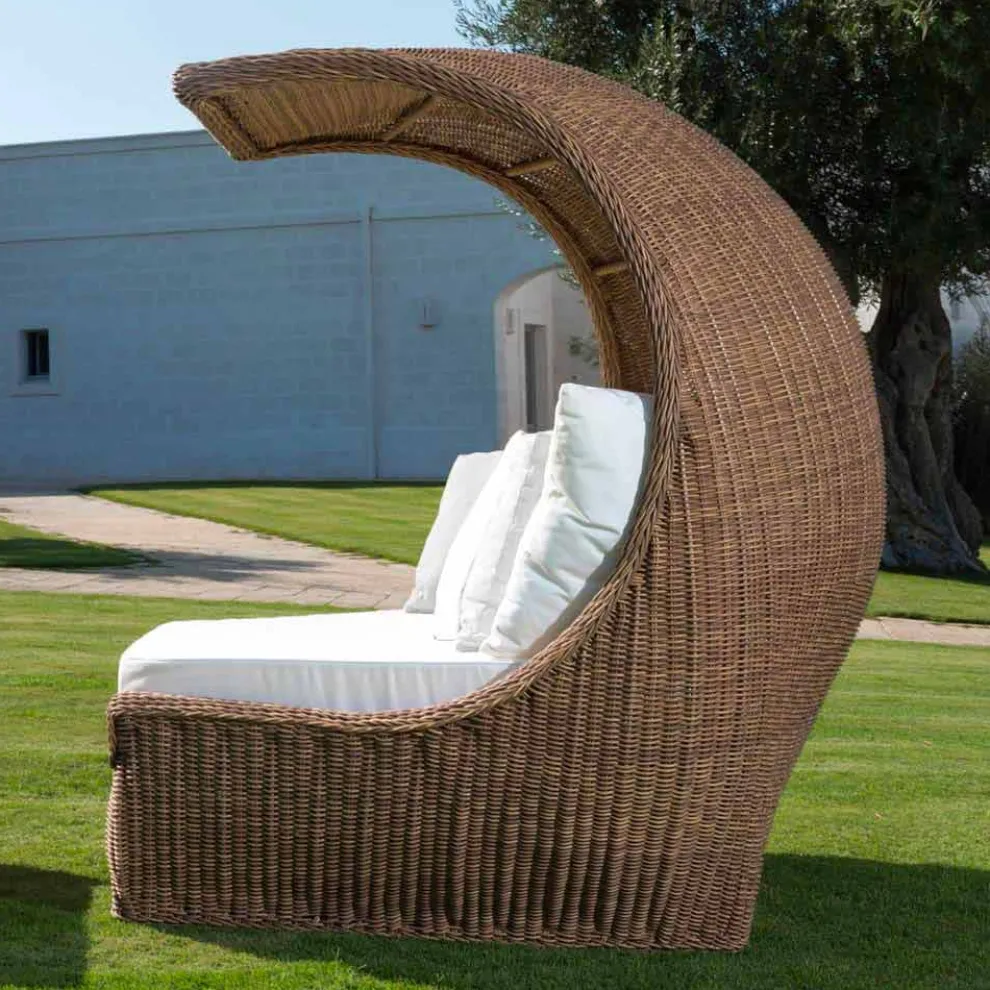 Design Daybed aus luxuriösem gewebtem synthetischem Rattan - Yves