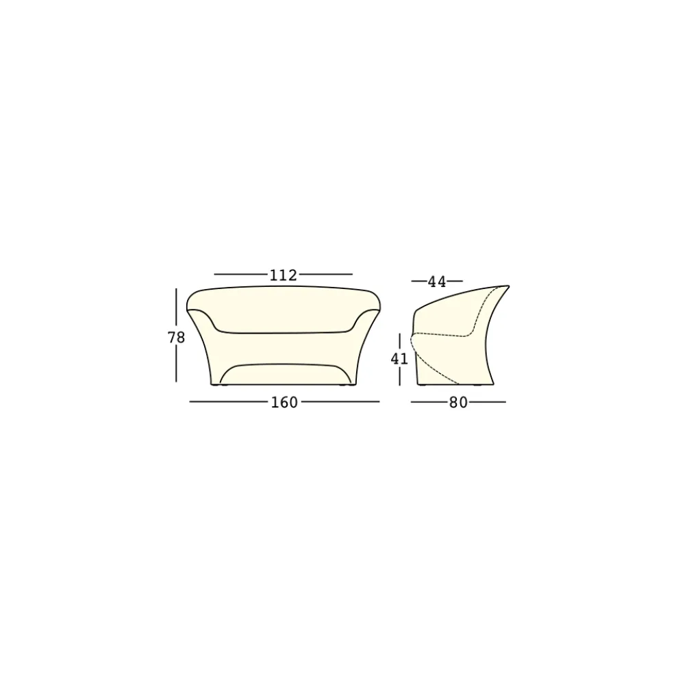 Helles Outdoor-Sofa aus Polyethylen mit LED-Licht Made in Italy - Conda