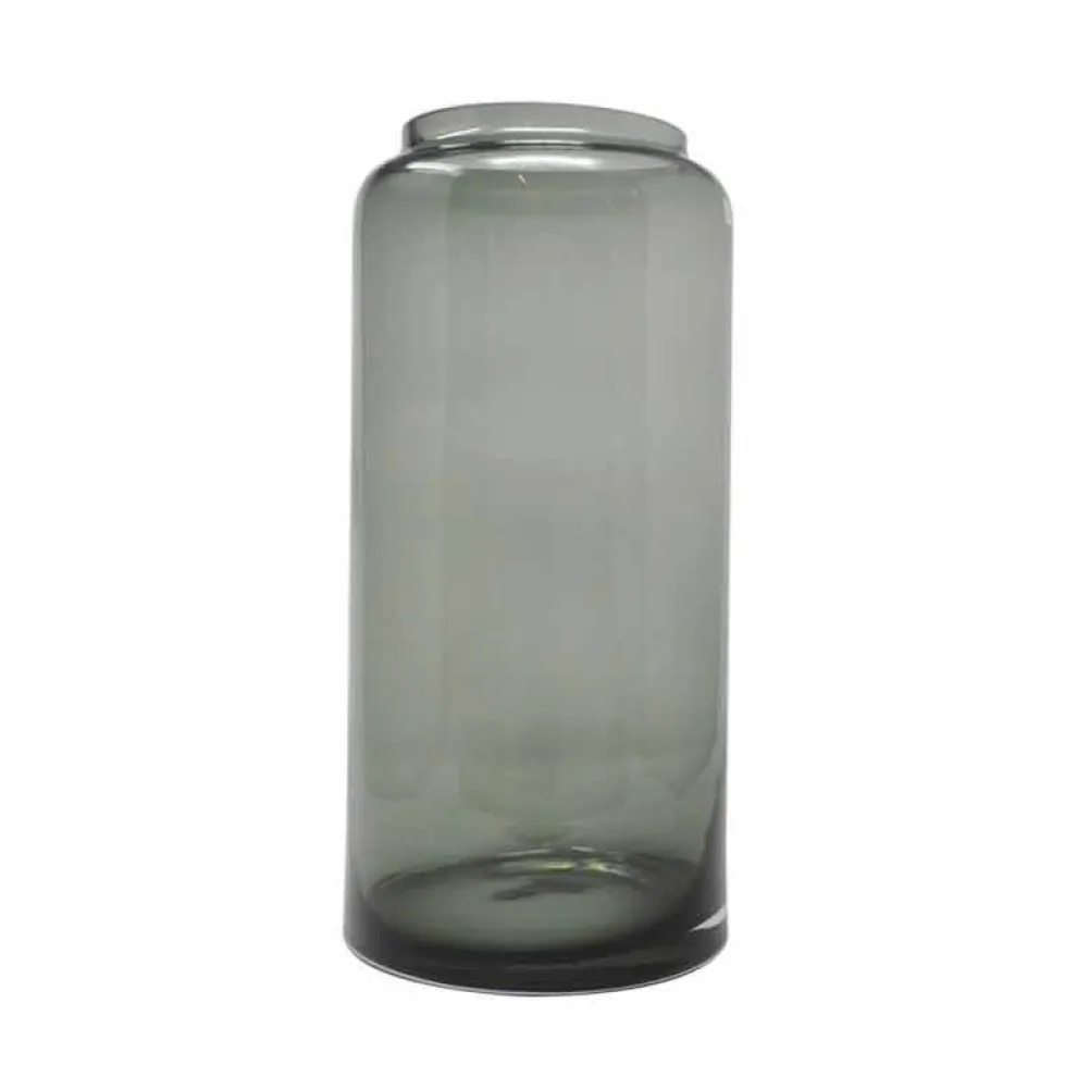 Paar dekorative Vasen aus blauem und rauchfarbenem Glas, modernes Design - Adriano