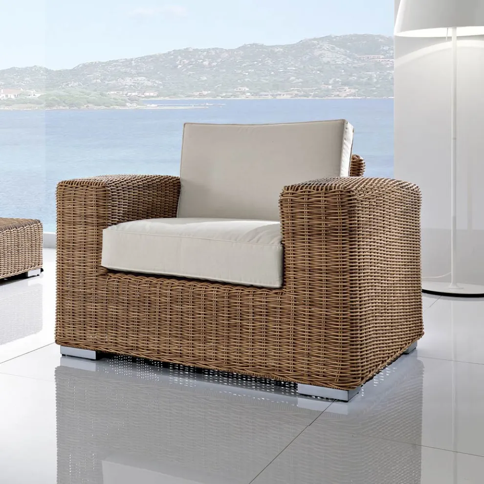 Gartensessel aus handgeflochtenem Polyrattan - Yoko