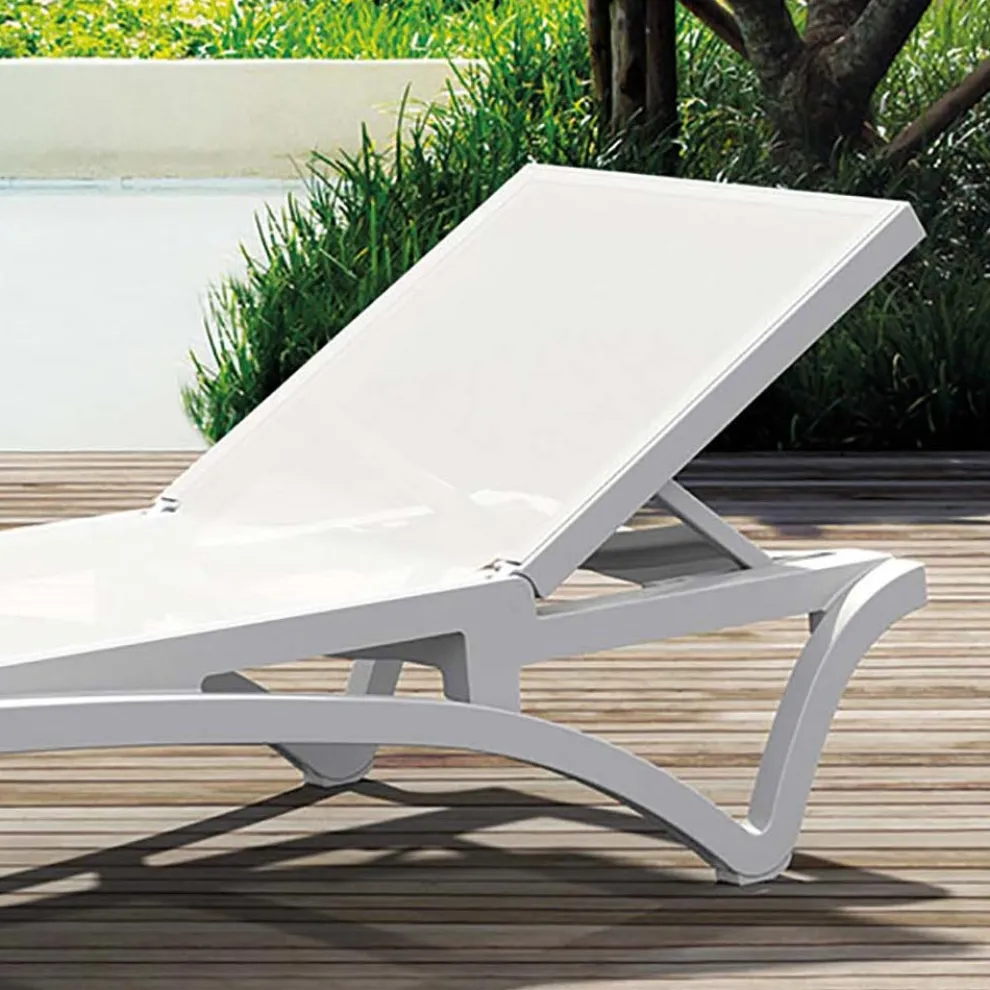 Stapelbare Gartenliege aus Polypropylen und farbigem Textilen - Artelia