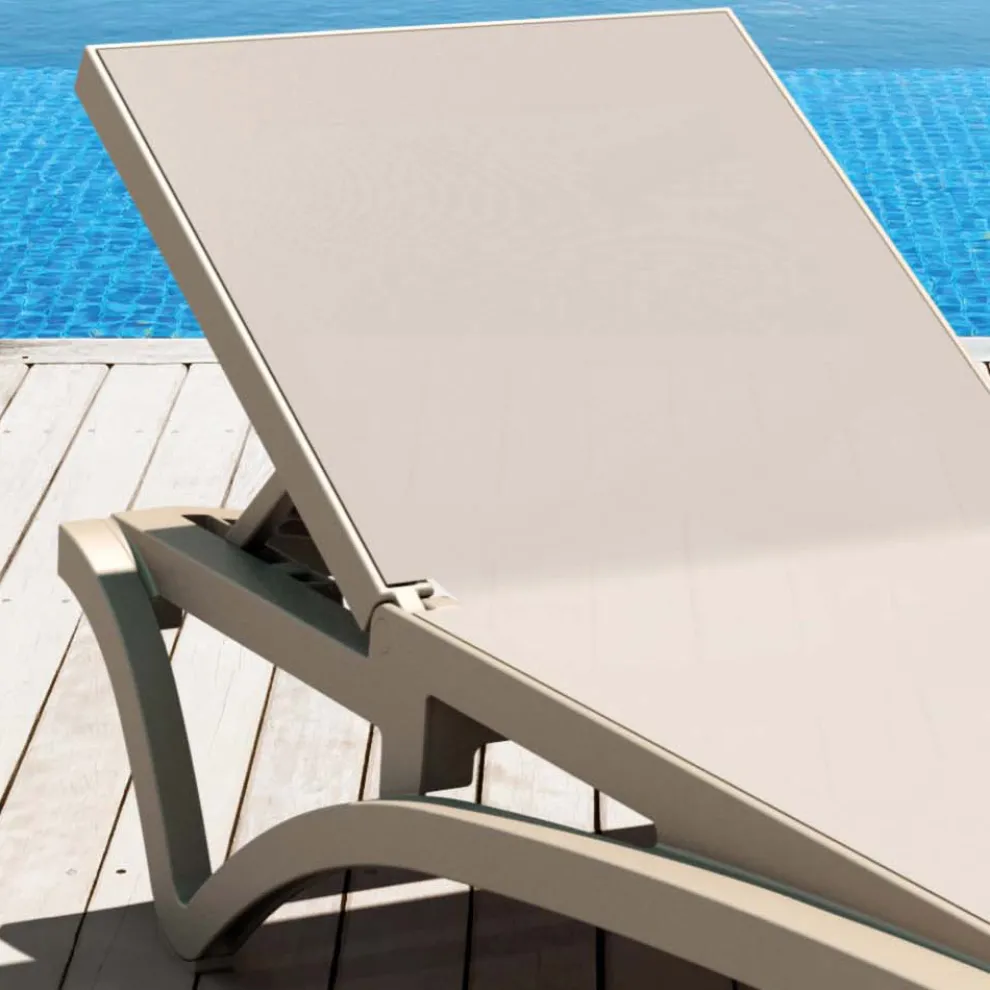 Stapelbare Gartenliege aus Polypropylen und farbigem Textilen - Artelia