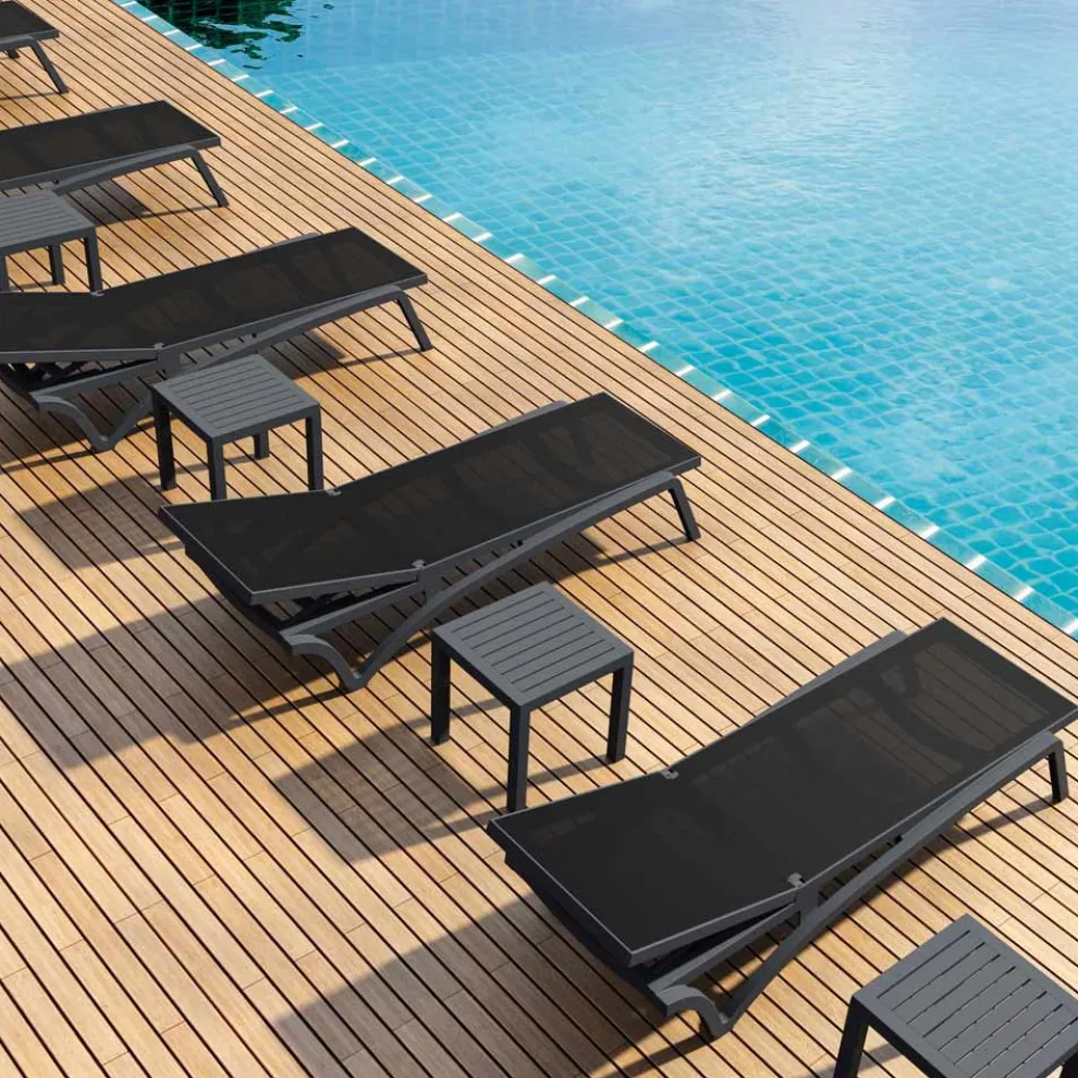 Stapelbare Gartenliege aus Polypropylen und farbigem Textilen - Artelia