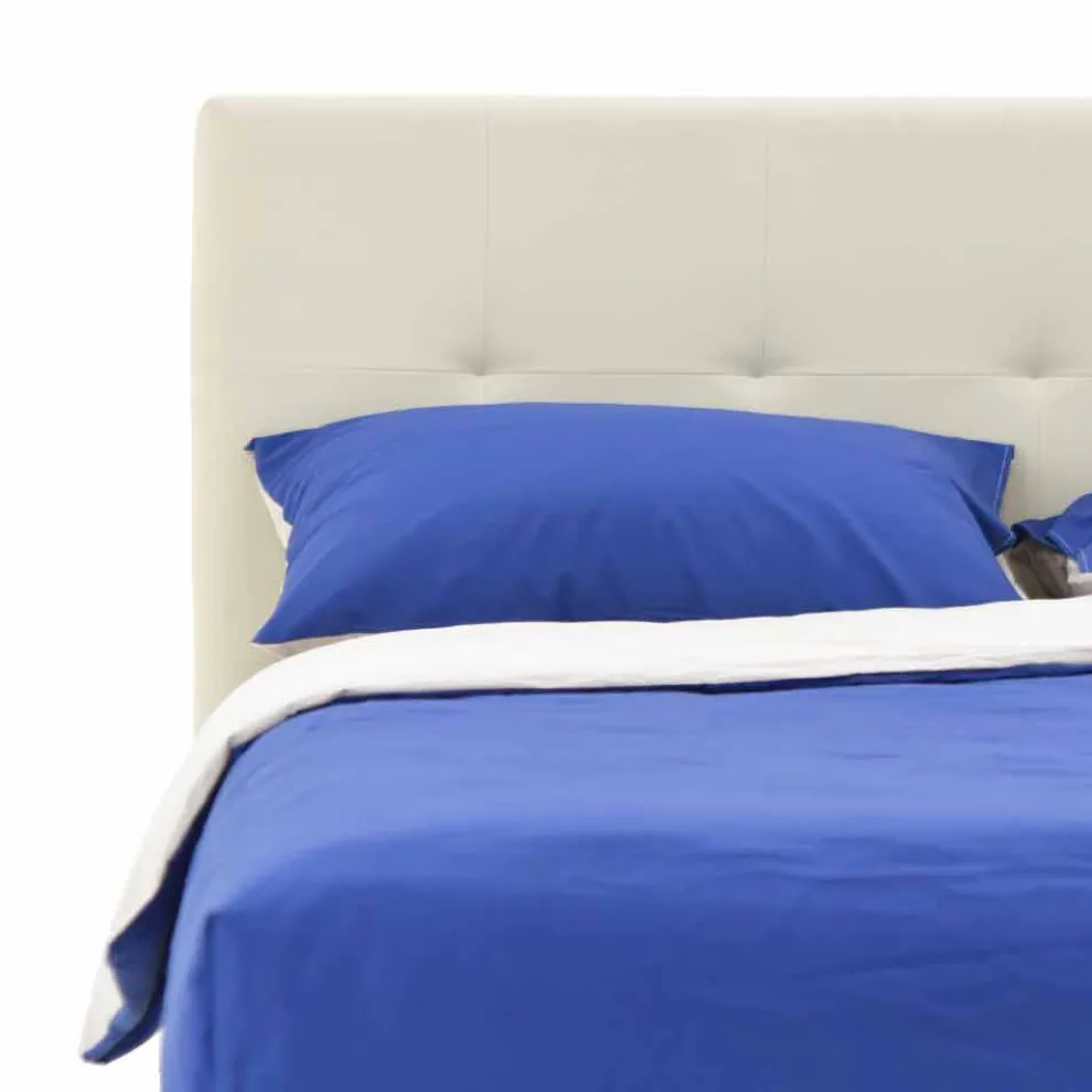 Doppelbett gepolstert und mit Kunstleder bezogen Made in Italy - Patos