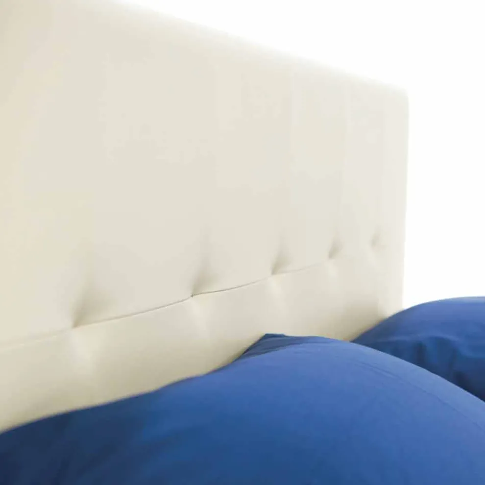 Doppelbett gepolstert und mit Kunstleder bezogen Made in Italy - Patos