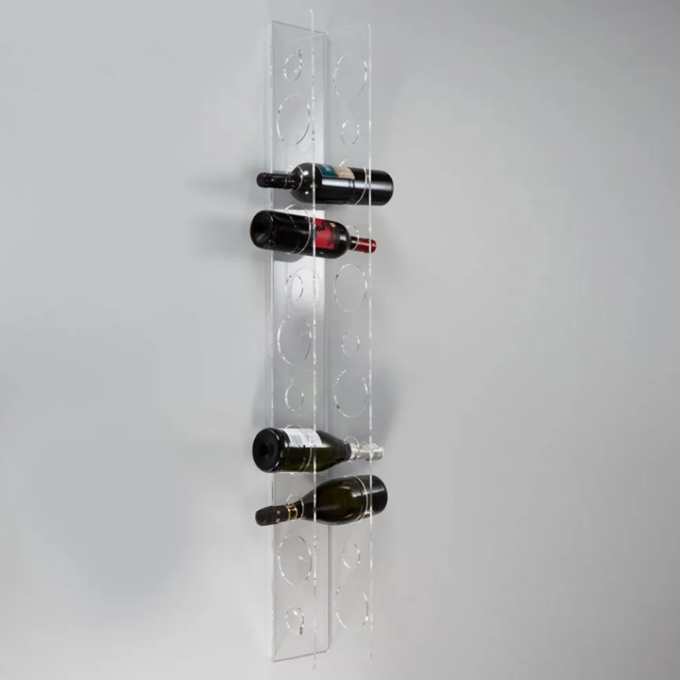 Wand-Weinflaschenhalter aus transparentem Acrylglas - Piccolo