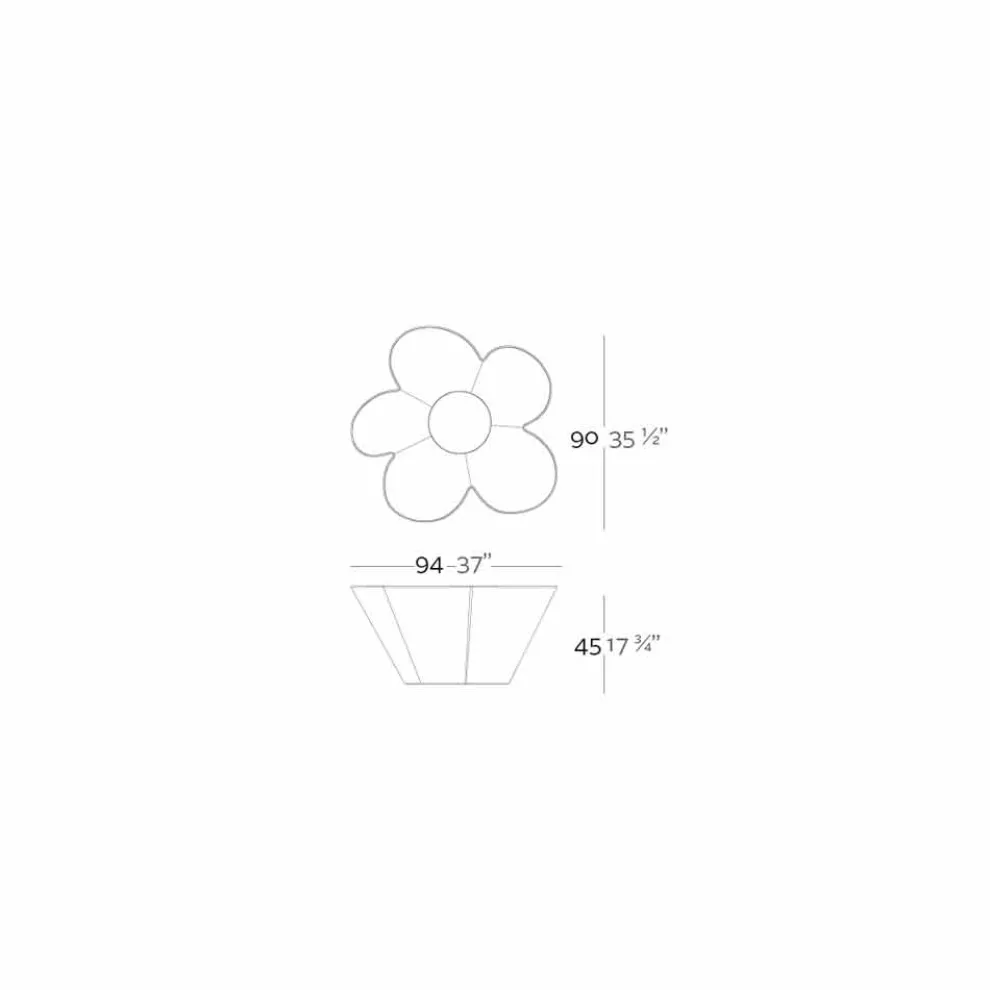 Vondom Agatha Tisch und Blumentopf aus Polyethylen, modernes Design