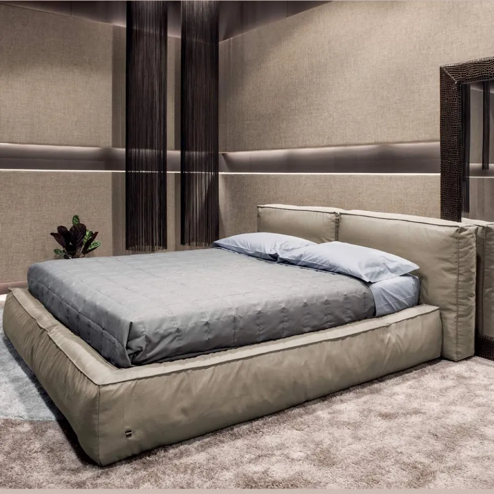 Doppelbett mit optionalem Lattenrost und Stauraumelement Made in Italy - Ribelle