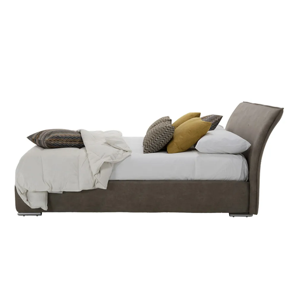 Doppelbett mit Behälter aus Stoff oder Kunstleder Made in Italy - Doremì