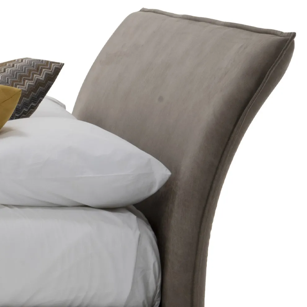 Doppelbett mit Behälter aus Stoff oder Kunstleder Made in Italy - Doremì