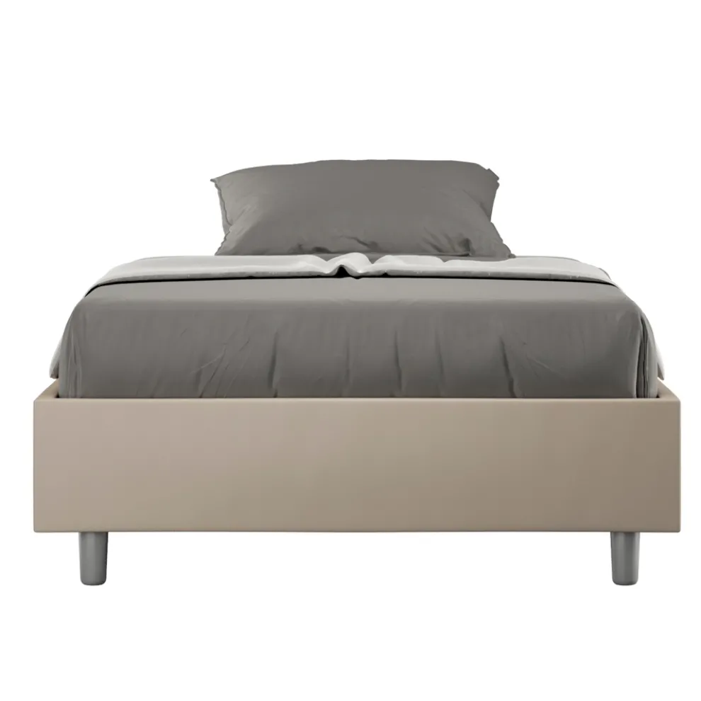 Doppelbett 140x200 cm mit Kunstleder bezogen Made in Italy - Atleta