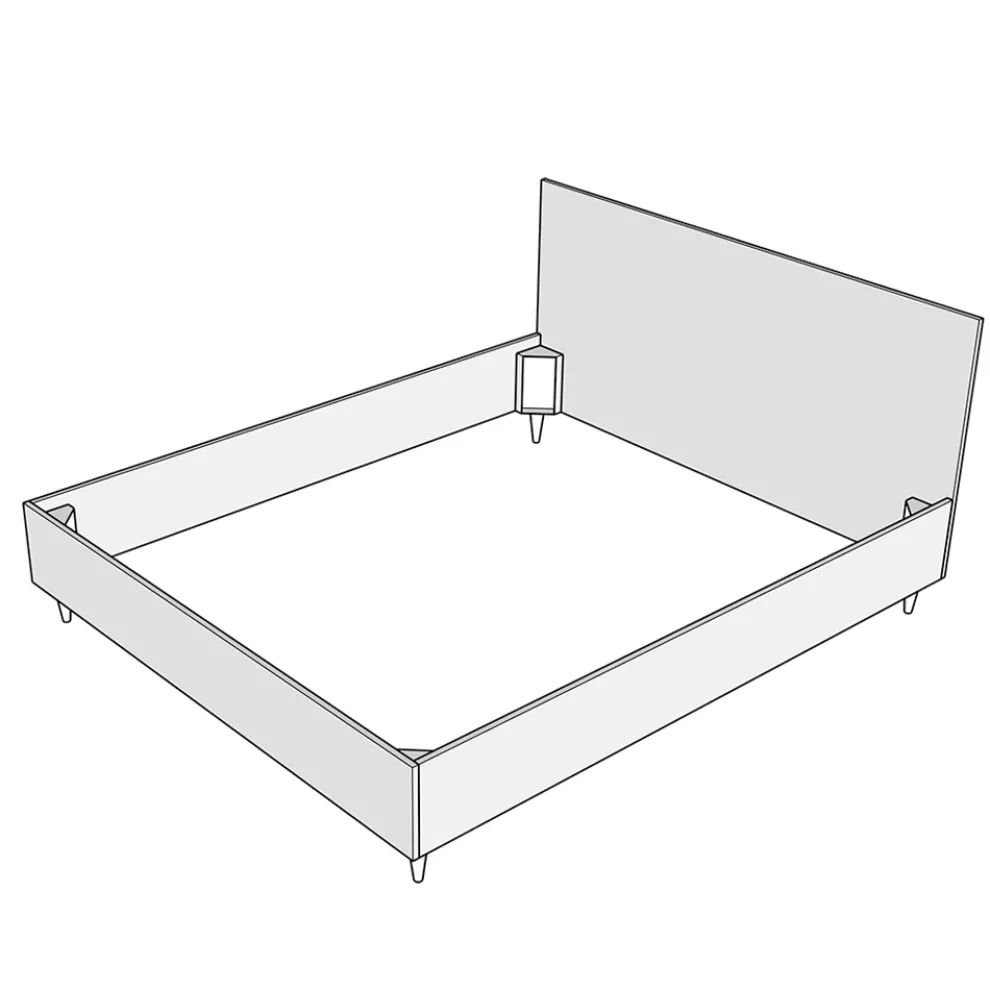 Doppelbett 140x200 cm mit Kunstleder bezogen Made in Italy - Atleta