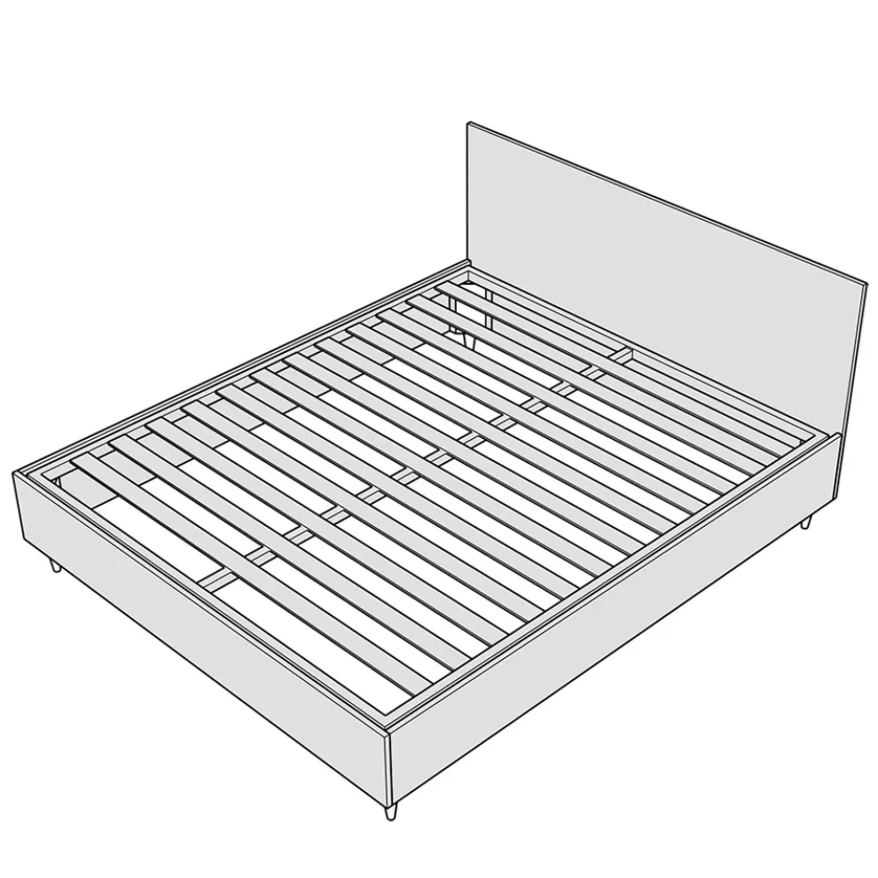 Doppelbett 140x200 cm mit Kunstleder bezogen Made in Italy - Atleta