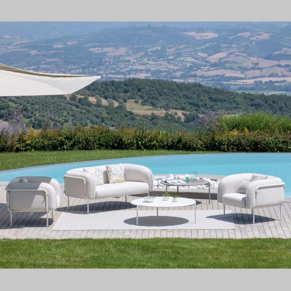 Gartenlounge mit 1 Sofa und 2 Sesseln Made in Italy - Planter