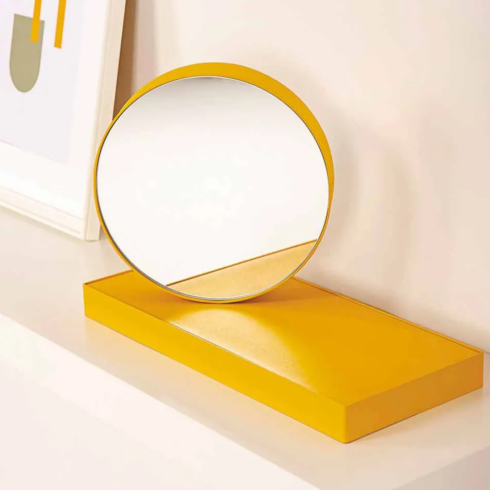 Drehtischuhr mit Stahlspiegel Made in Italy - Verdienstvoll