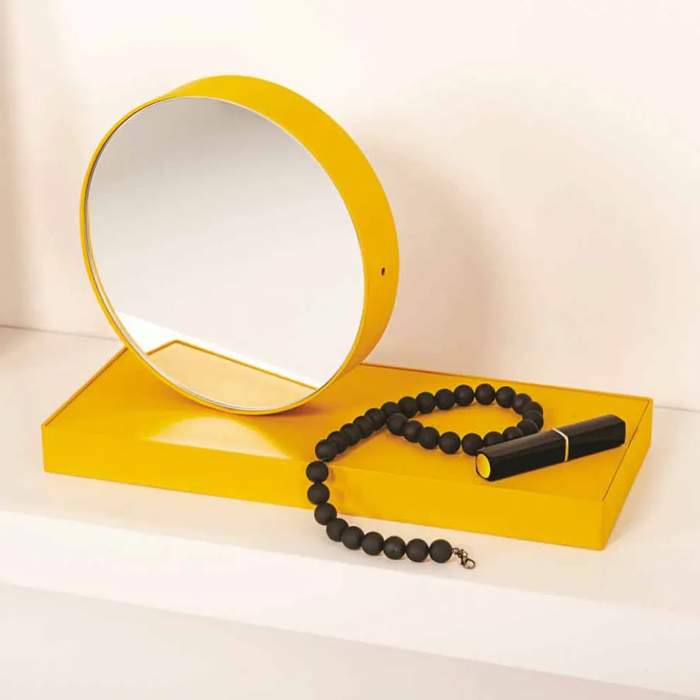 Drehtischuhr mit Stahlspiegel Made in Italy - Verdienstvoll