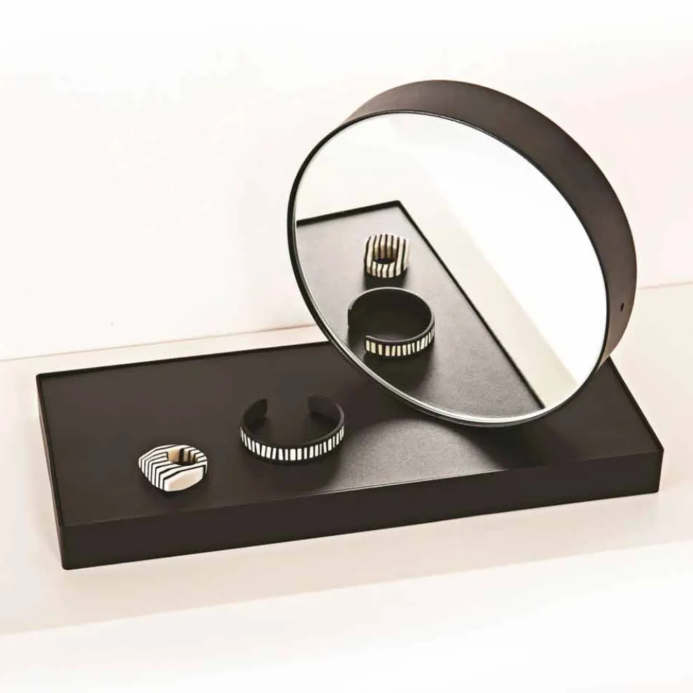 Drehtischuhr mit Stahlspiegel Made in Italy - Verdienstvoll