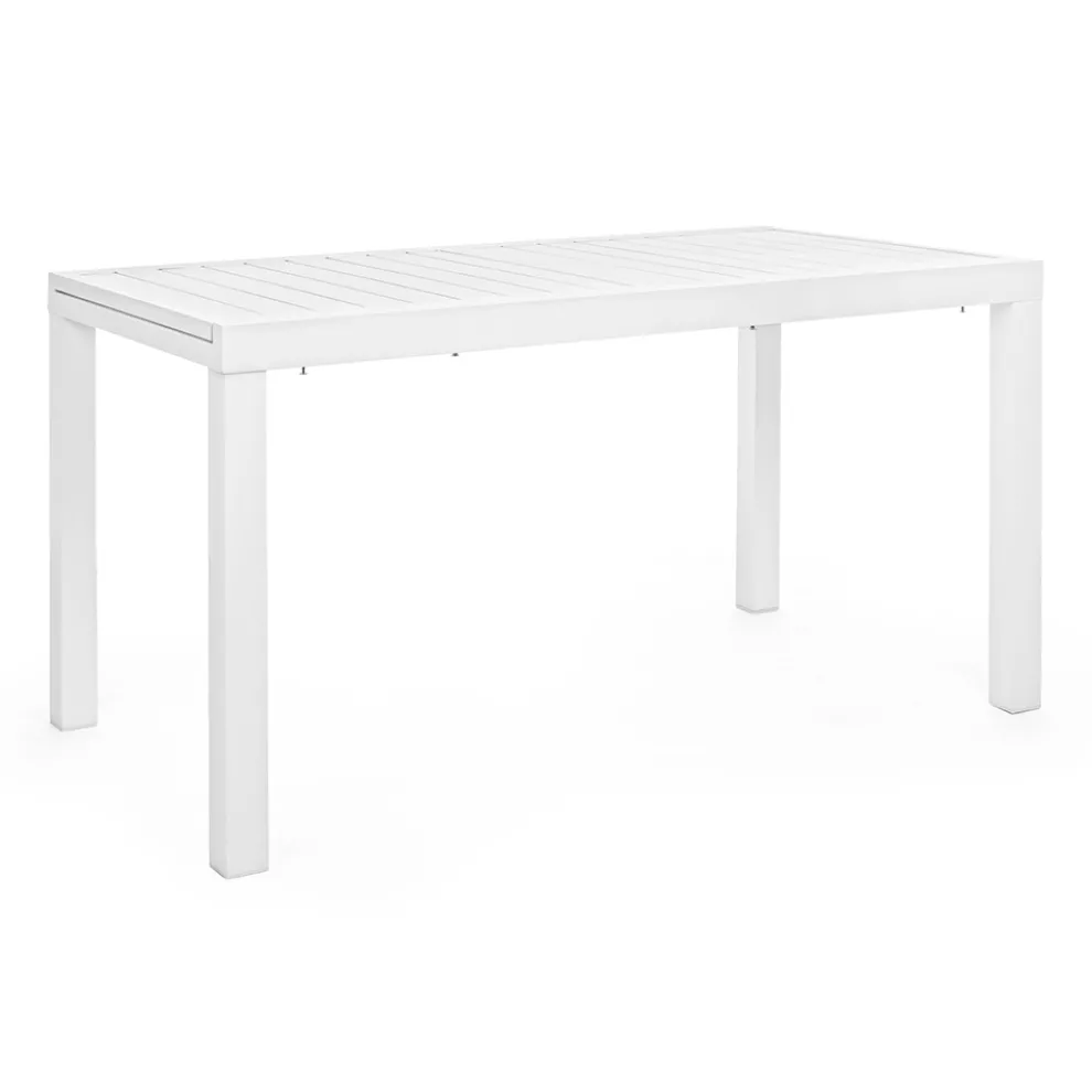 Ausziehbarer Gartentisch Bis 240 cm in Weiß oder Turteltaube Aluminium - Franz