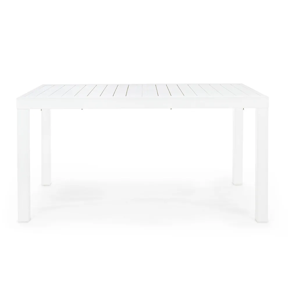 Ausziehbarer Gartentisch Bis 240 cm in Weiß oder Turteltaube Aluminium - Franz