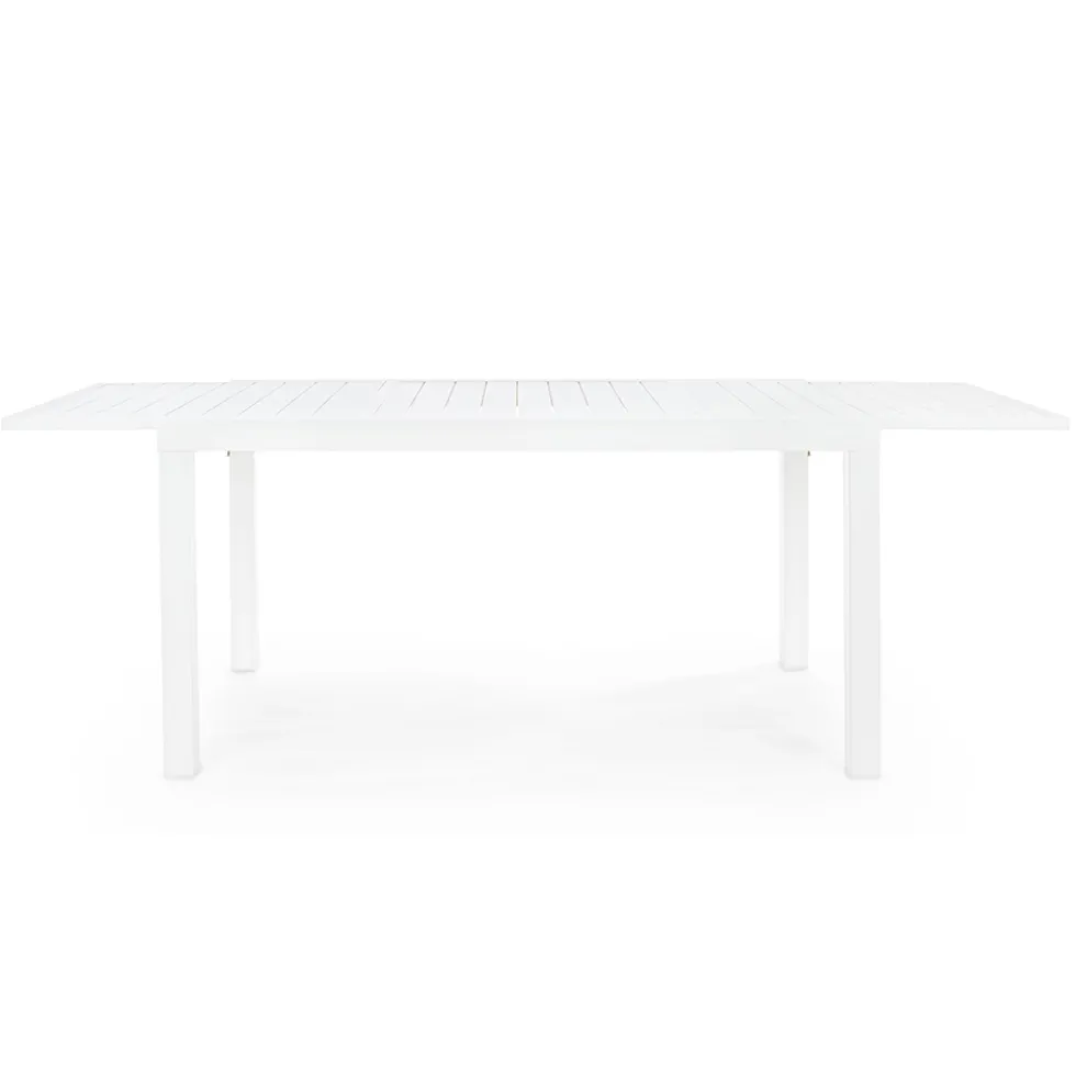 Ausziehbarer Gartentisch Bis 240 cm in Weiß oder Turteltaube Aluminium - Franz