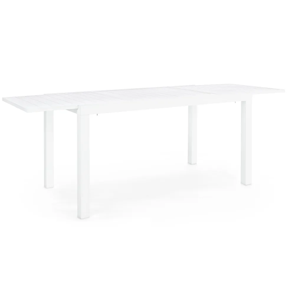 Ausziehbarer Gartentisch Bis 240 cm in Weiß oder Turteltaube Aluminium - Franz