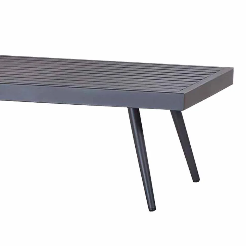 Rechteckiger Garten-Couchtisch aus anthrazit lackiertem Aluminium - Rasti