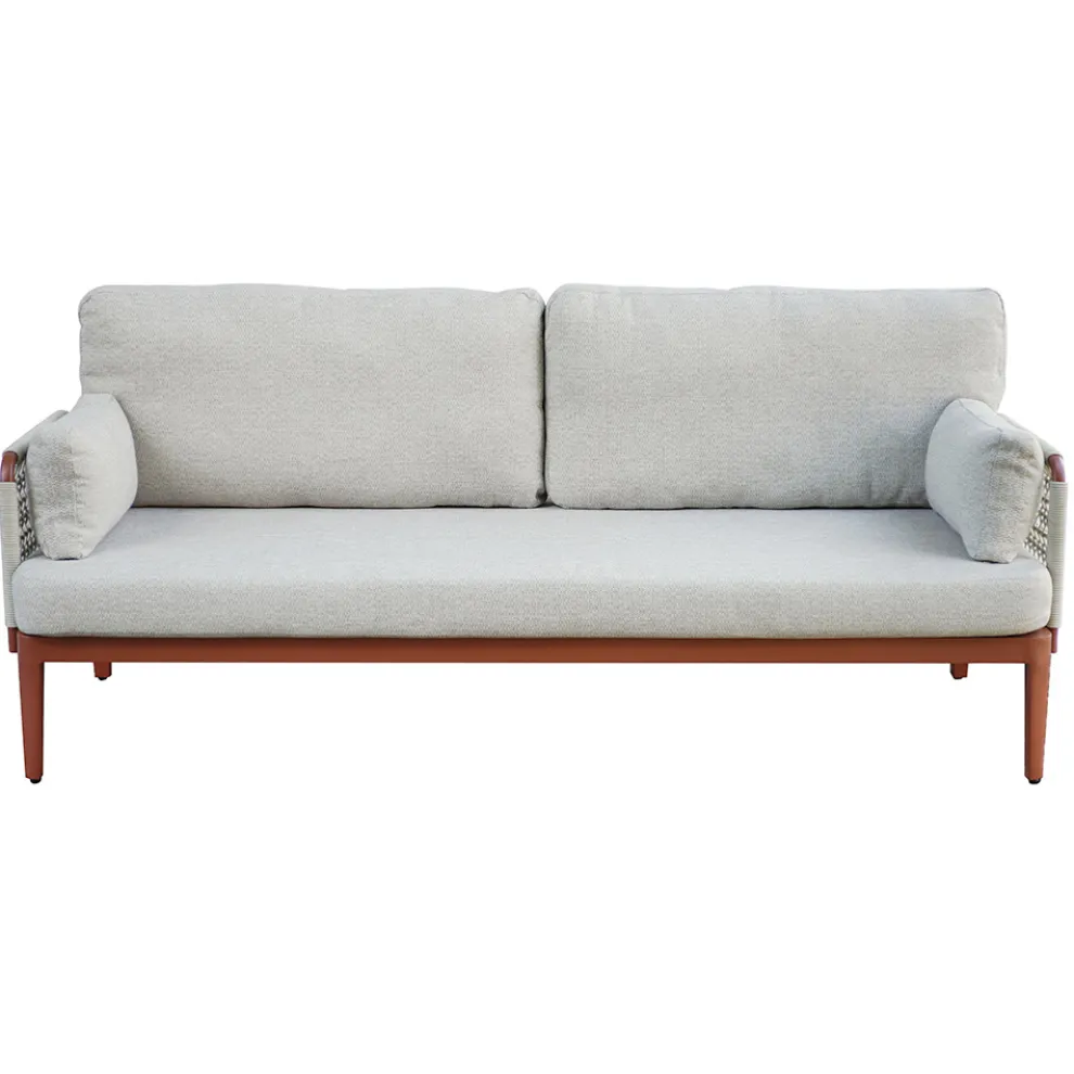 Wohnzimmer, bestehend aus 2 Sesseln, 1 Sofa und Couchtisch aus Aluminium - Symphony