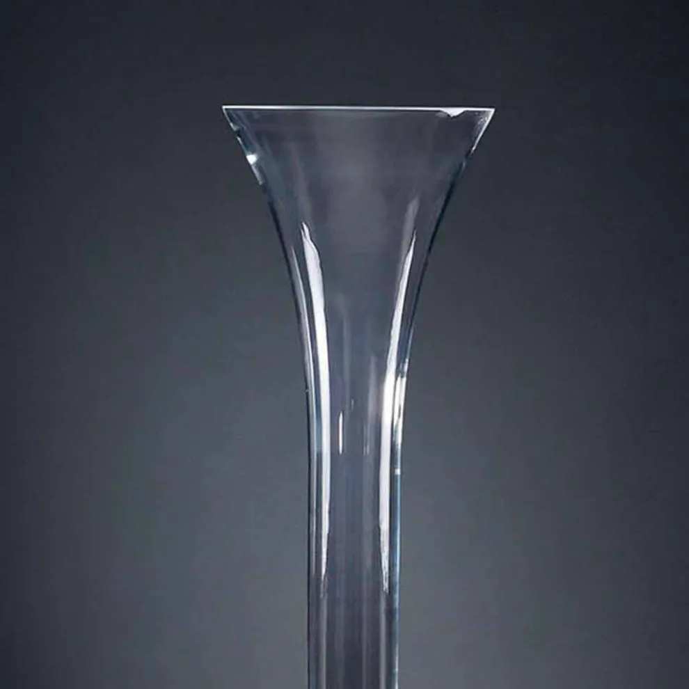Hohe Indoor-Vase aus transparentem und weißem Glas Made in Italy - Ludovico