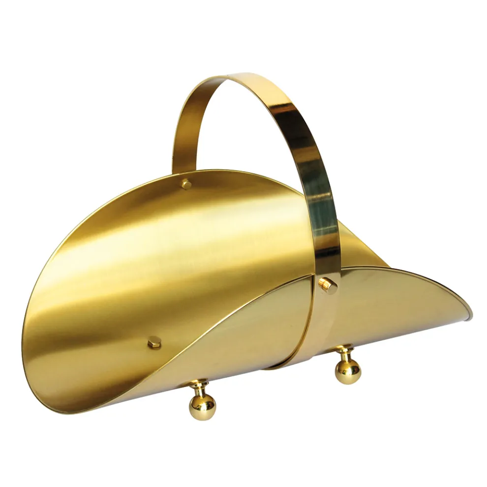 Messingholzhalter mit Griff und 4 Füßen Made in Italy - Tiger