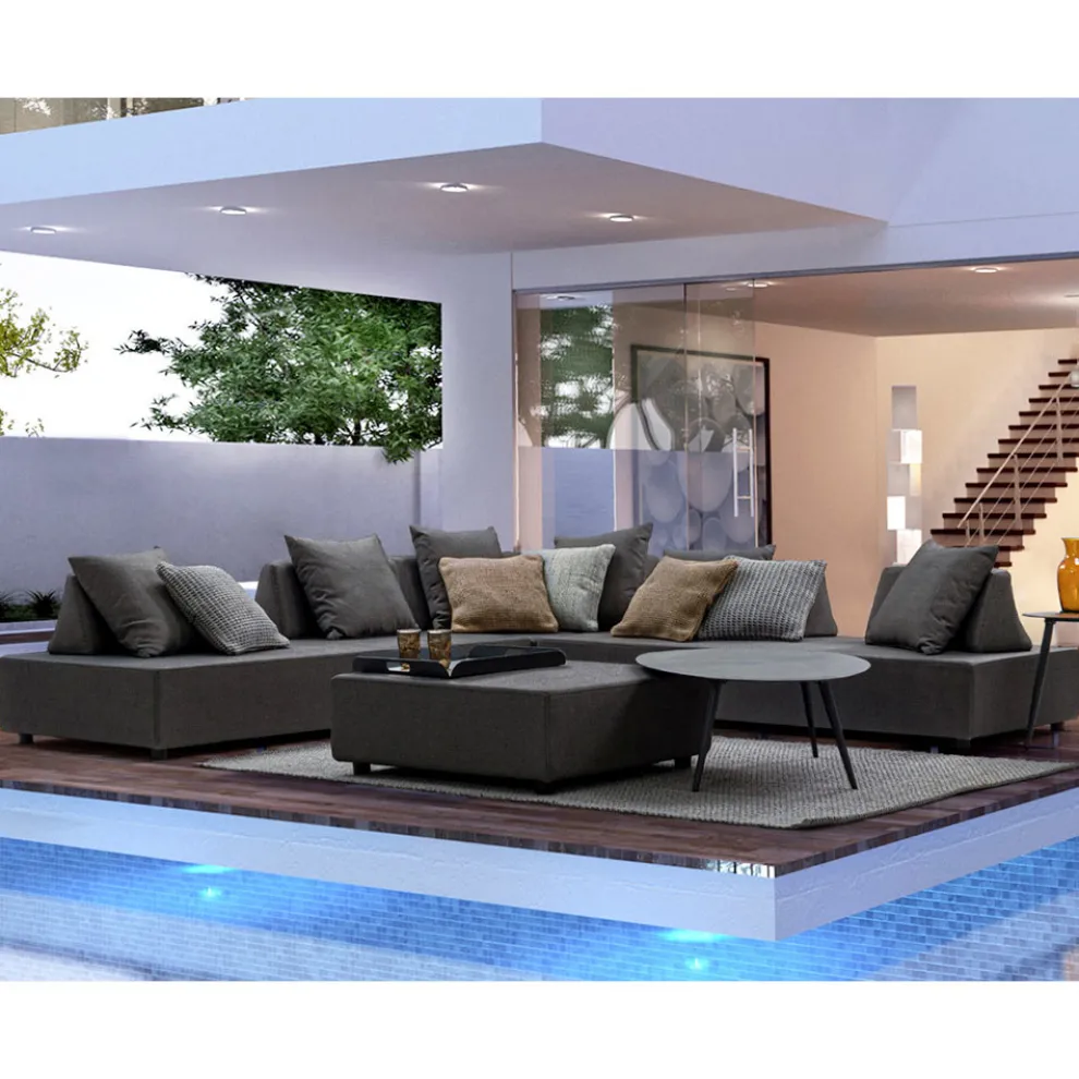 Outdoor-Lounge mit modernem Design in Homemotion-Stoff - Benito