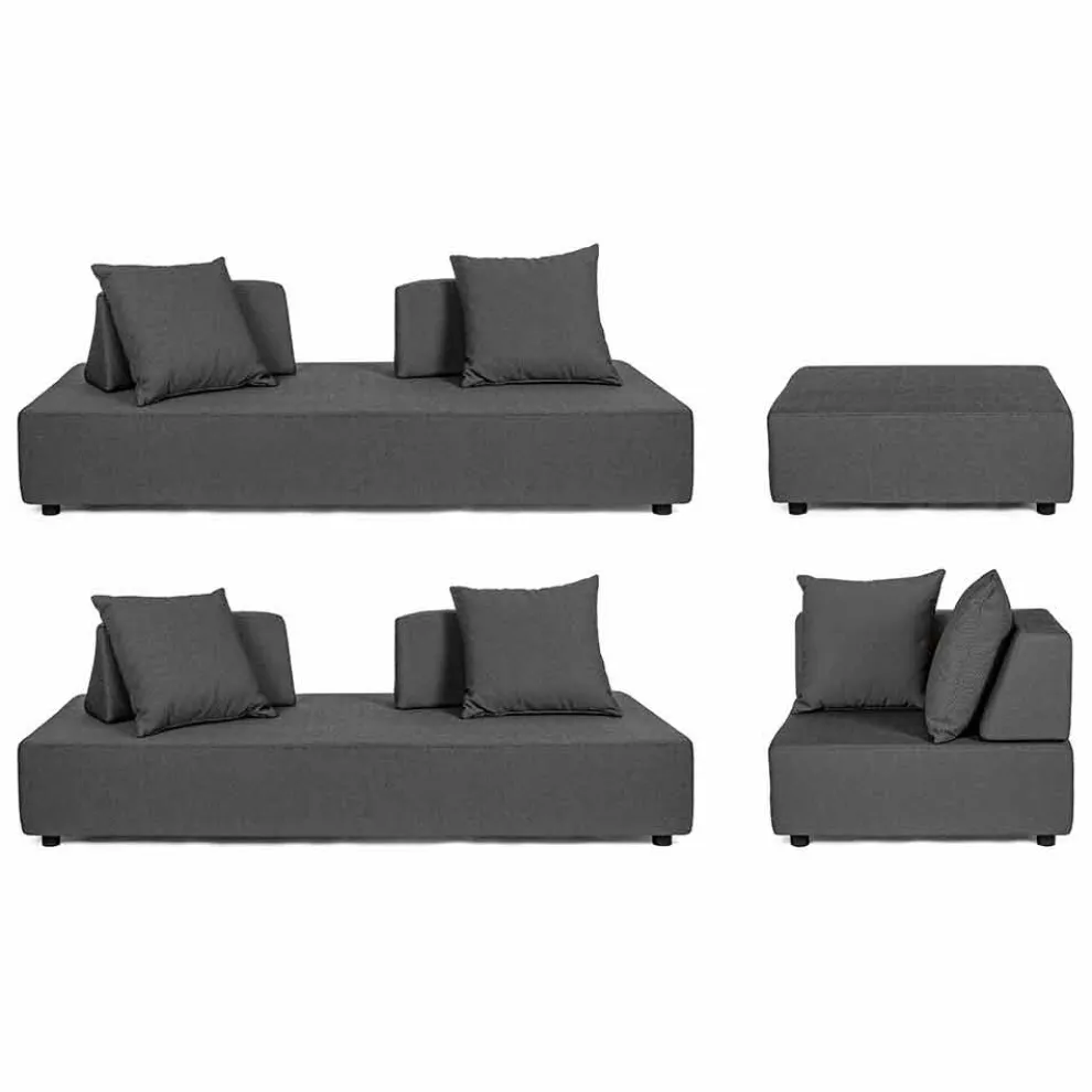 Outdoor-Lounge mit modernem Design in Homemotion-Stoff - Benito