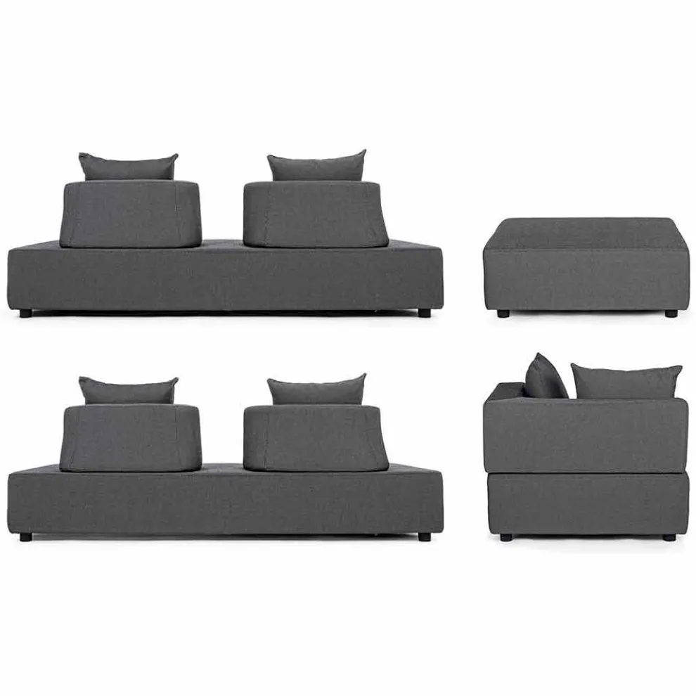 Outdoor-Lounge mit modernem Design in Homemotion-Stoff - Benito