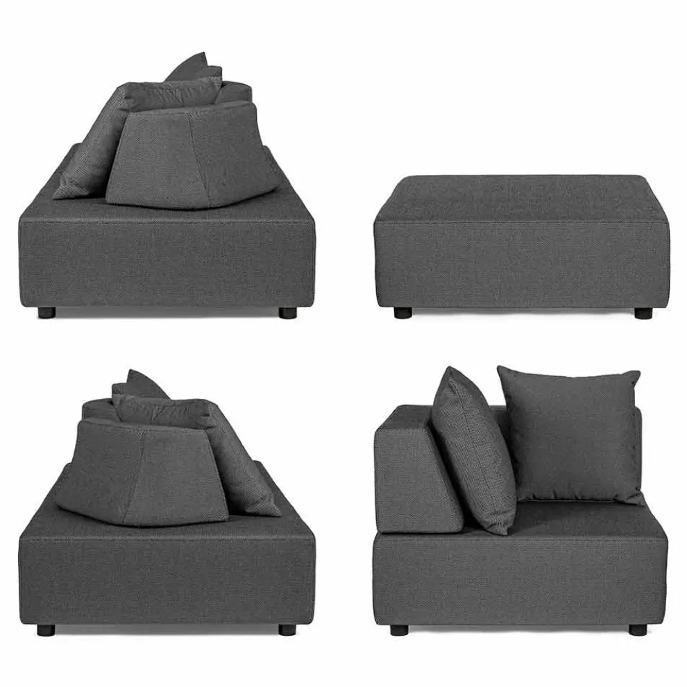 Outdoor-Lounge mit modernem Design in Homemotion-Stoff - Benito