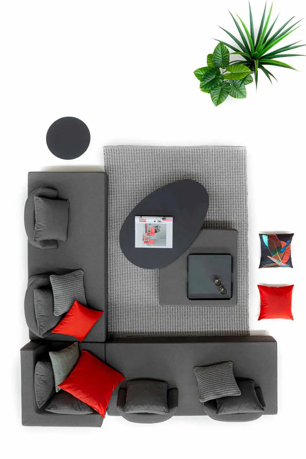 Outdoor-Lounge mit modernem Design in Homemotion-Stoff - Benito