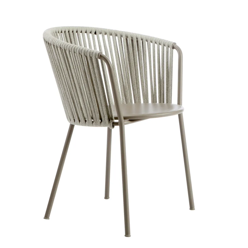 Gartensessel aus Stahl und Seil Made in Italy 2 Stück - Bronn