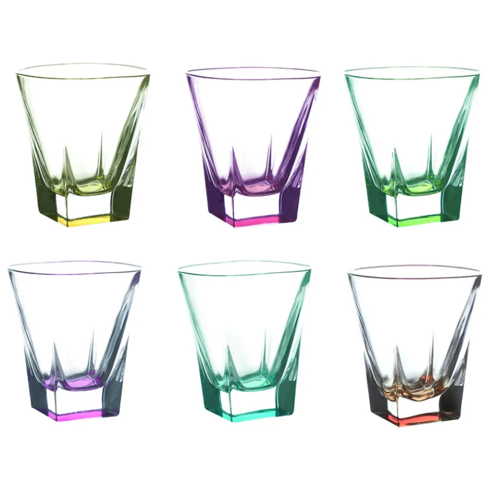 12 Stk. Eco farbige Kristall-Likörgläser Service - Amalgam