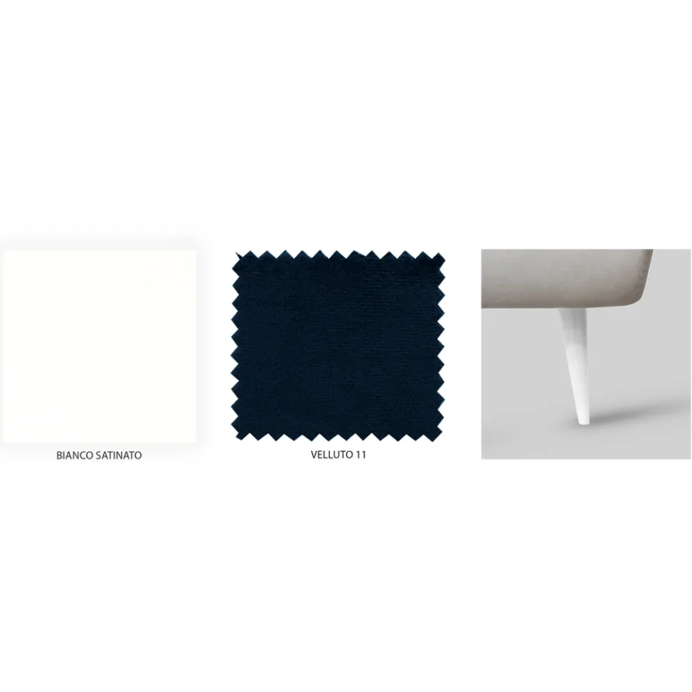 Doppelbett mit gepolstertem Bettrahmen in verschiedenen Ausführungen Made in Italy – Design